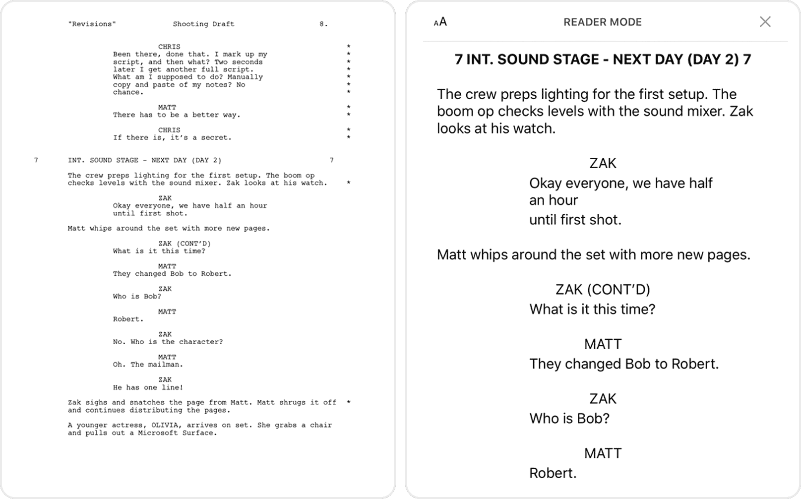 Production script