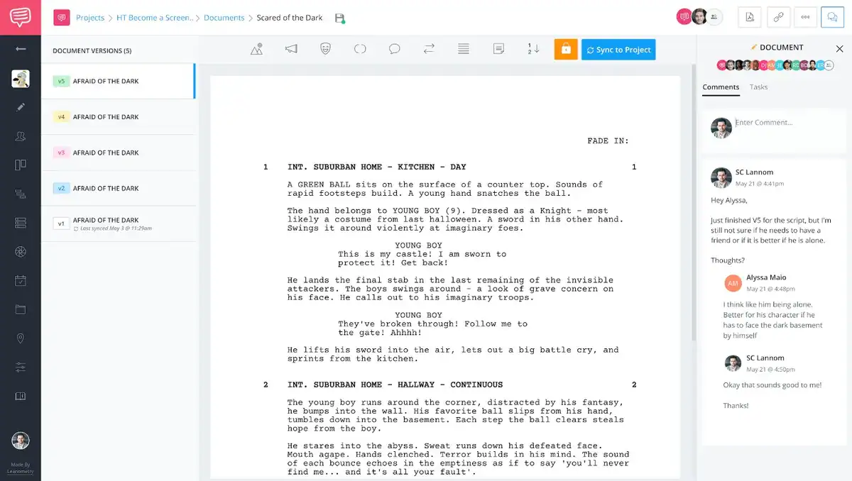 StudioBinder has free screenwriting software that pairs with their production tools.